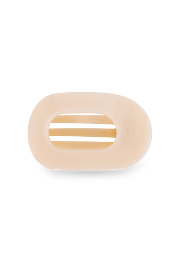 TELETIES Small Flat Round Clip- Almond Beige
