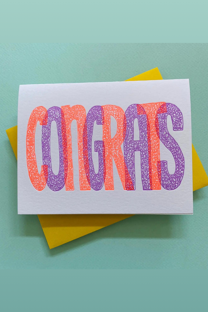 Neon Congrats Greeting Card