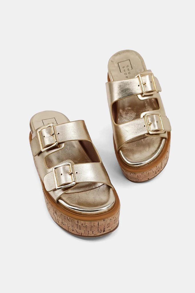 Lucinda Platform Sandal- Gold