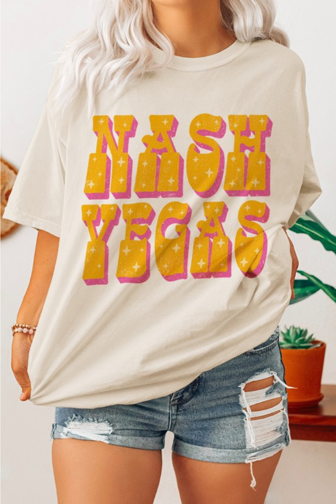 Nash Vegas Graphic Tee - Cream