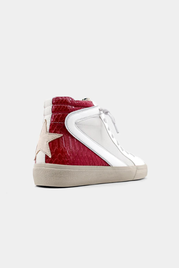 Rooney Sneaker - Dark Red Snake