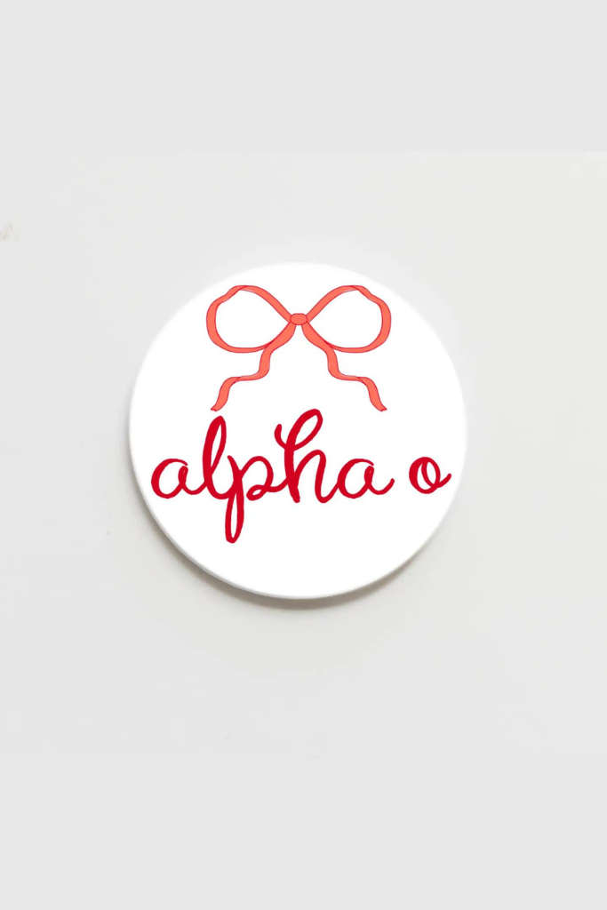 Alpha Omicron Pi Greek Bow Button - 2.25 inch