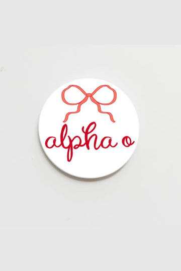 Alpha Omicron Pi Greek Bow Button - 2.25 inch