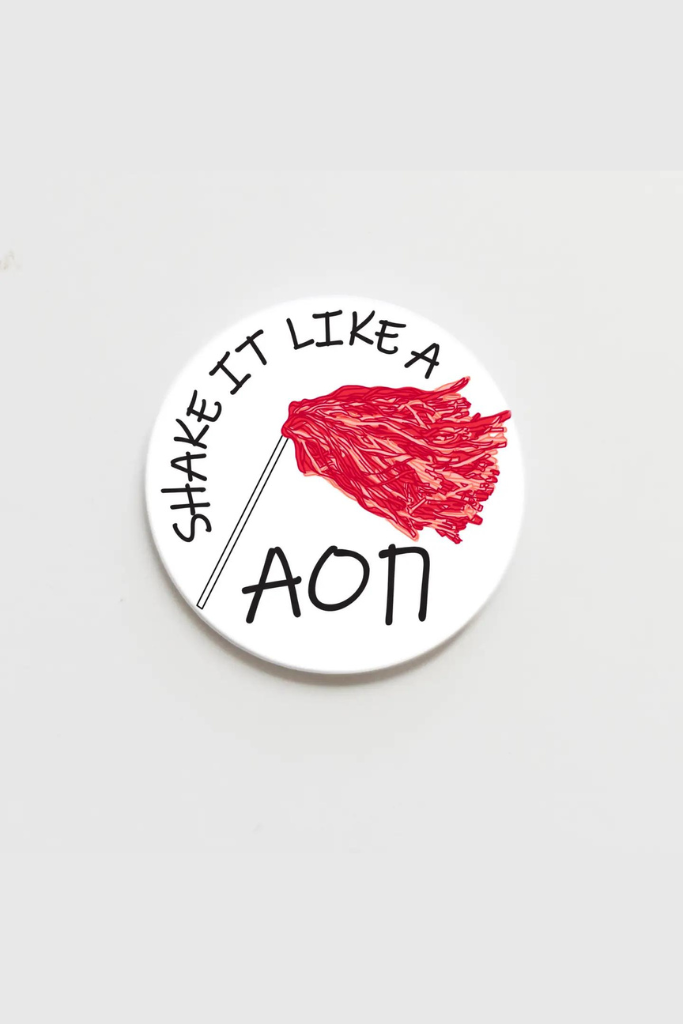 Alpha Omicron Pi Greek Shaker Button - 3 inch