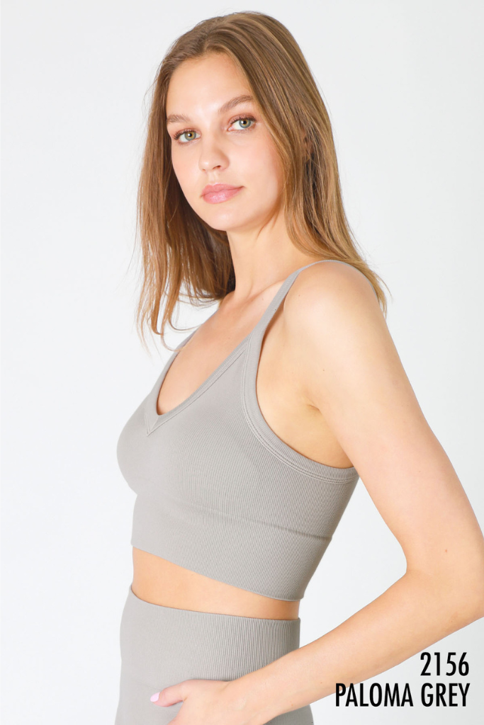 All The Feels Ribbed V-Neck Cropped Tank