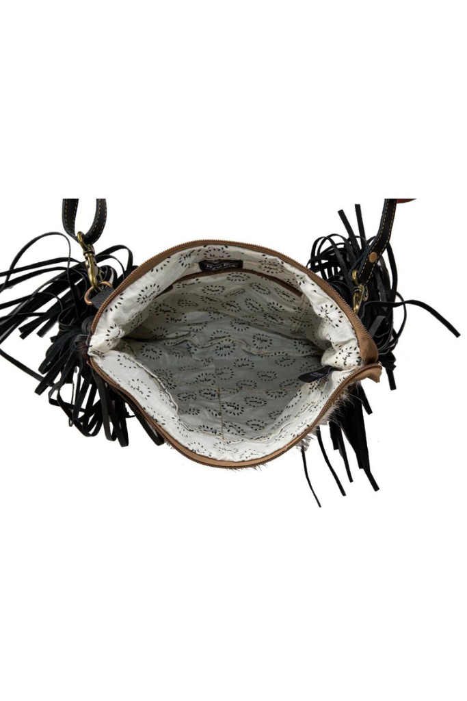 Myra Tumbleweed Trail Fringed Hand Tooled Bag