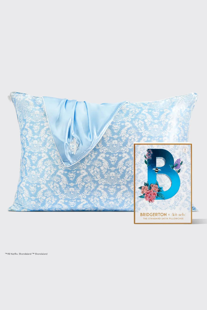 Kitsch x Bridgerton Satin Pillowcase - Toile De Blue