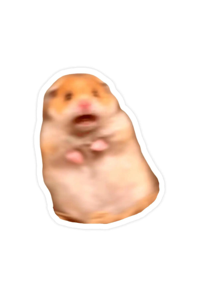 Scared Hamster Sticker