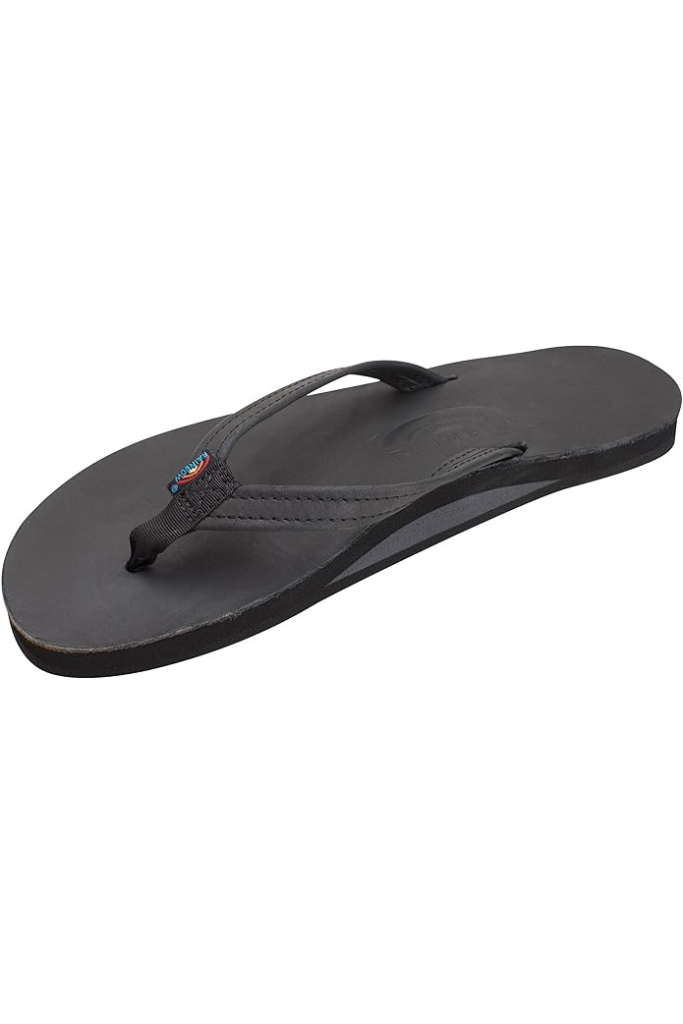 Rainbow Premier Lthr Single Layer Arch Support Sandal- Black