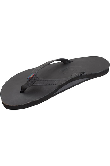 Rainbow Premier Lthr Single Layer Arch Support Sandal- Black