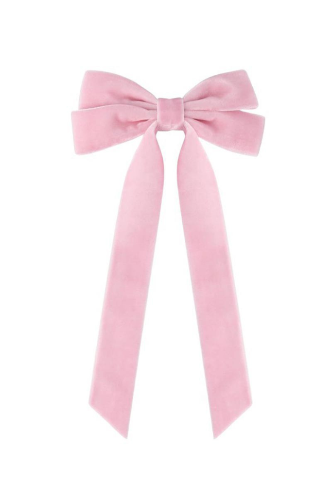 Dreaming Big Velvet Bow Clip - Pink