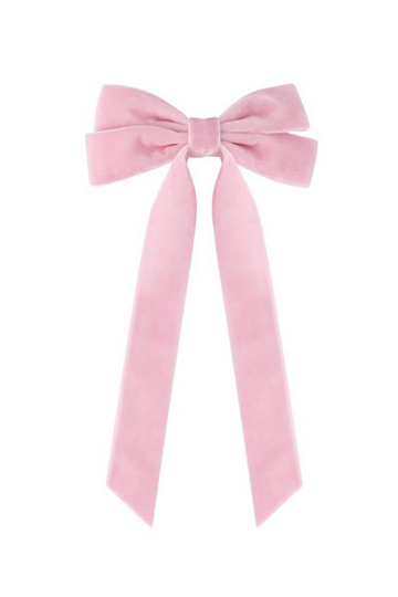 Dreaming Big Velvet Bow Clip - Pink