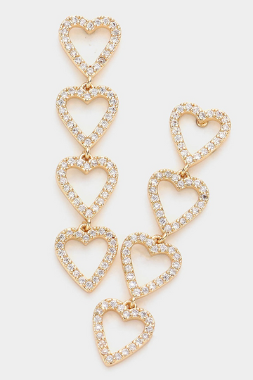 Linked Hearts Earrings - Gold