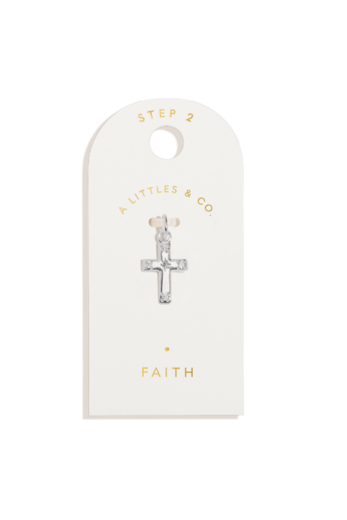 A Little &amp; Co Small &#039;Faith&quot; Charm - Silver