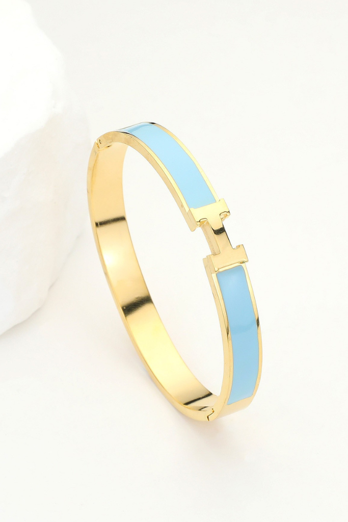 Danza H Hinge Bracelet - Light Blue