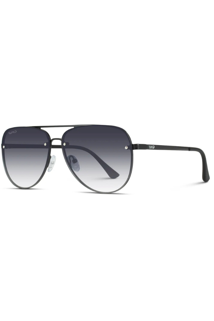 WMP Jade Aviator Sunglasses - Black/Black
