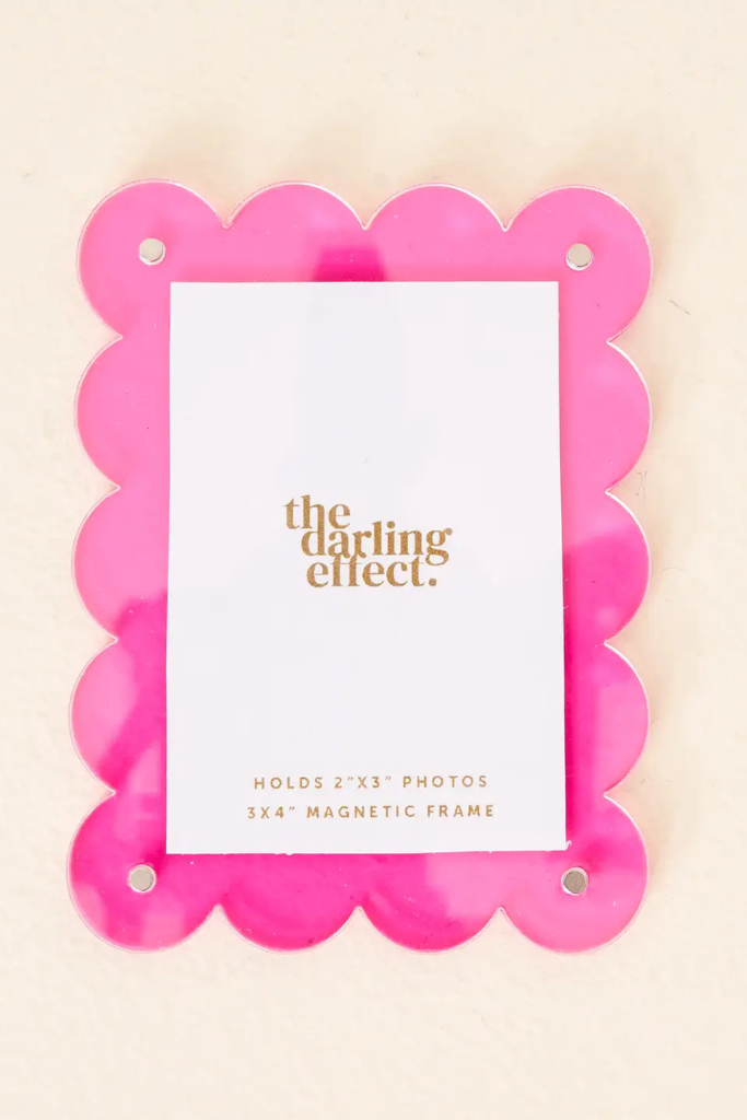 Mini Acrylic Frame Magnet - Hot Pink