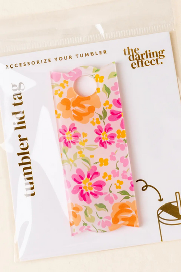 Tumbler Lid Tag - Secret Garden Pink