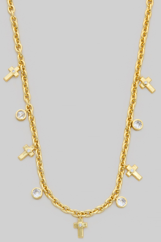 The Ashley Cross Necklace - Gold