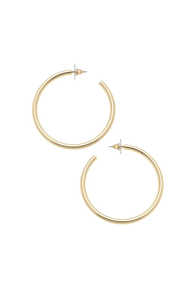 Ivy Hoop Earrings - Shiny Gold