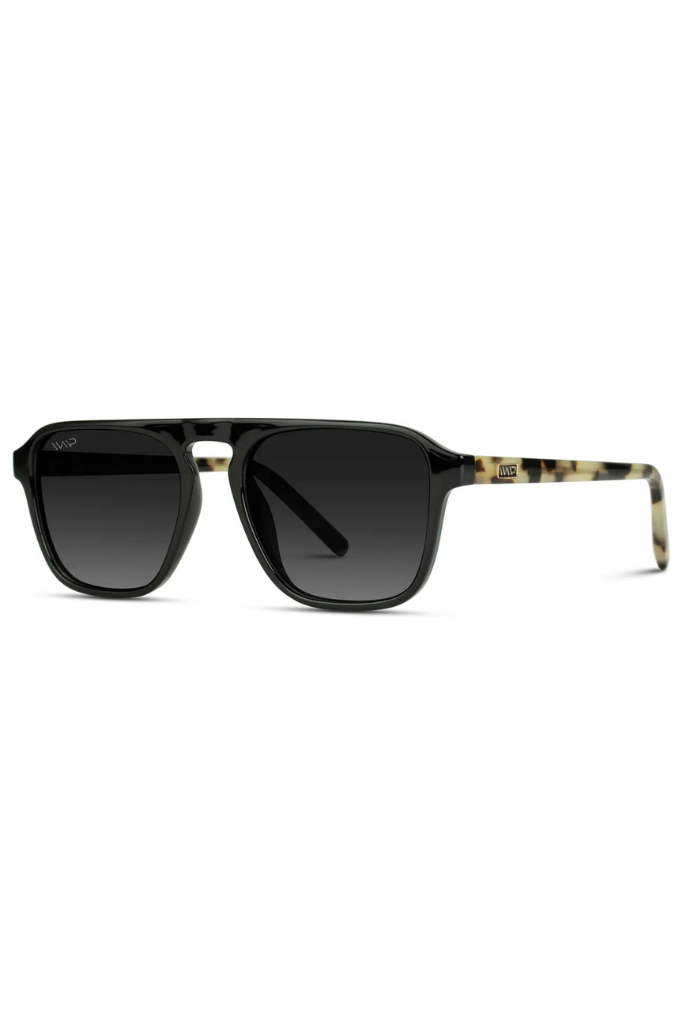 WMP Emerson Polarized Sunglasses - Black/Beige Tort