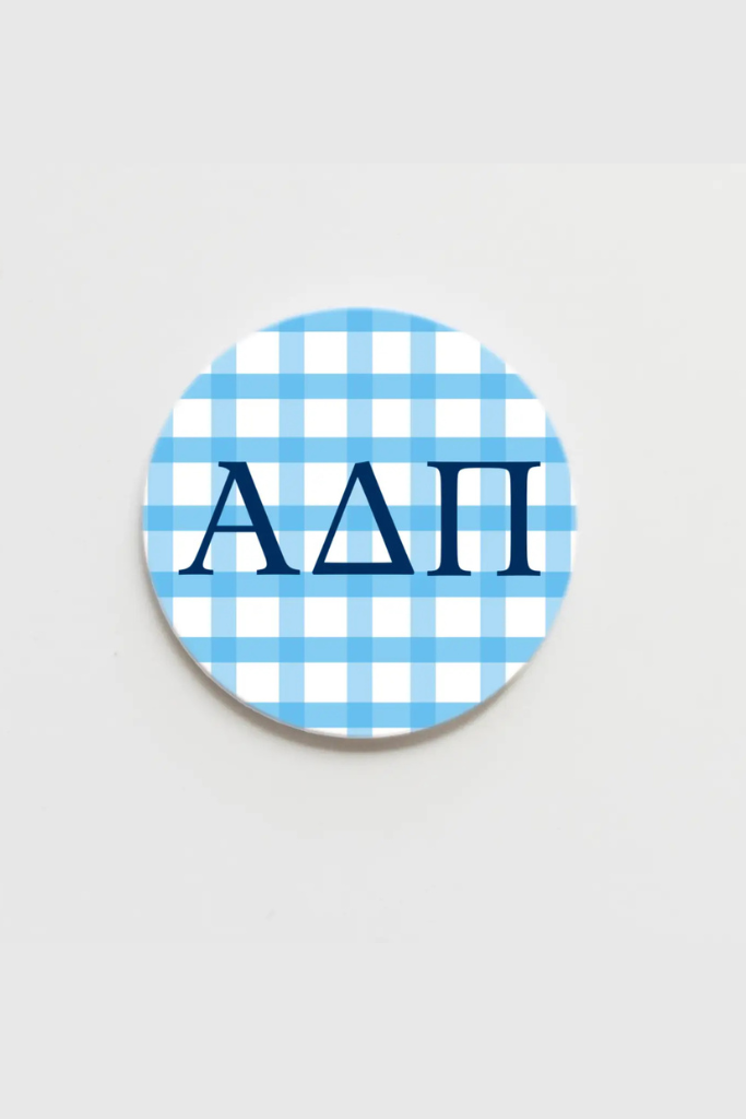 Alpha Delta Pi 3in Button - Gingham