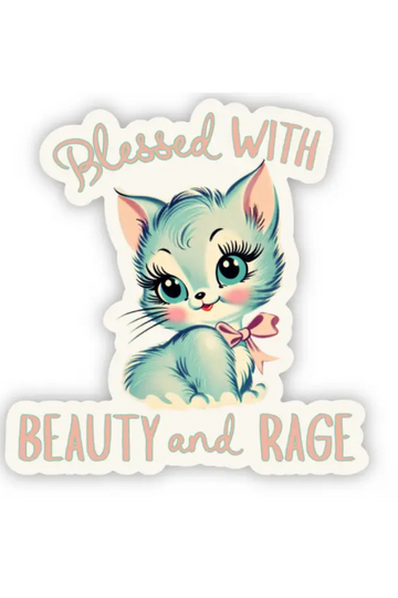 Beauty and Rage Cat Sticker
