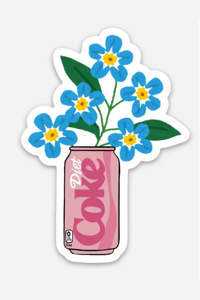 Diet Coke Flower Can Sticker