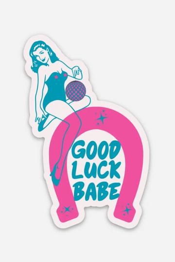 Good Luck Babe Horseshoe Sticker