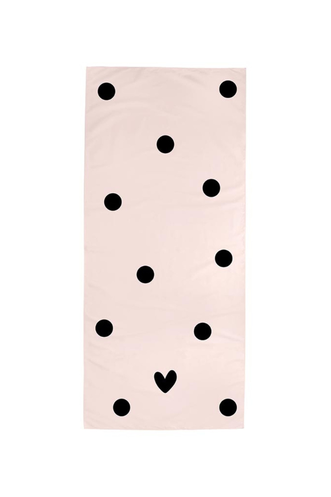 Polka Dot Beach Towel - Pink/Black