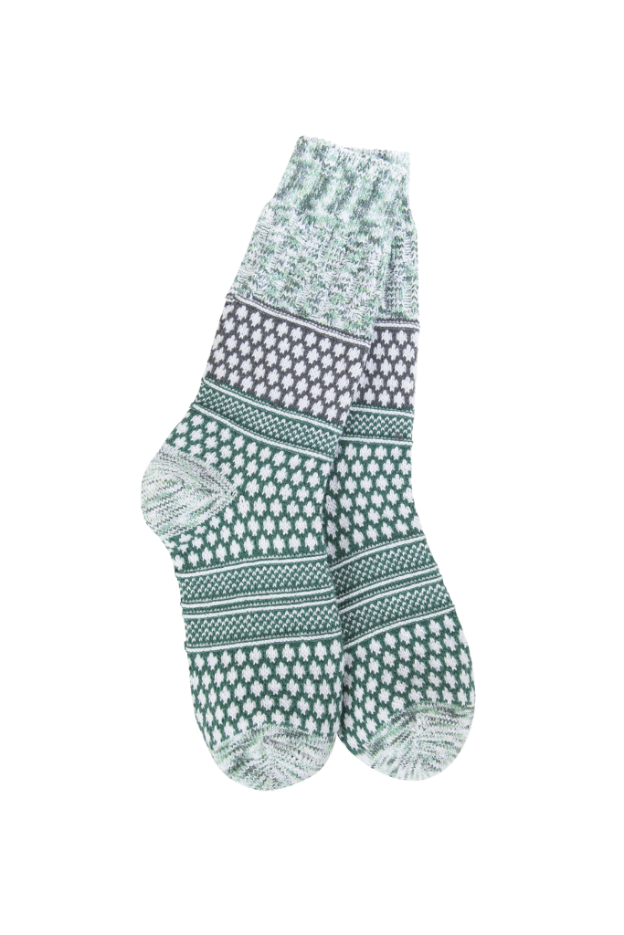 Cozy Gallery Textured Crew Sock - Spruce Multi