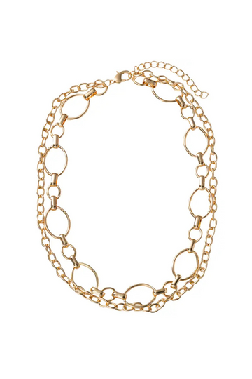 2 Layer Chain Necklace -Gold