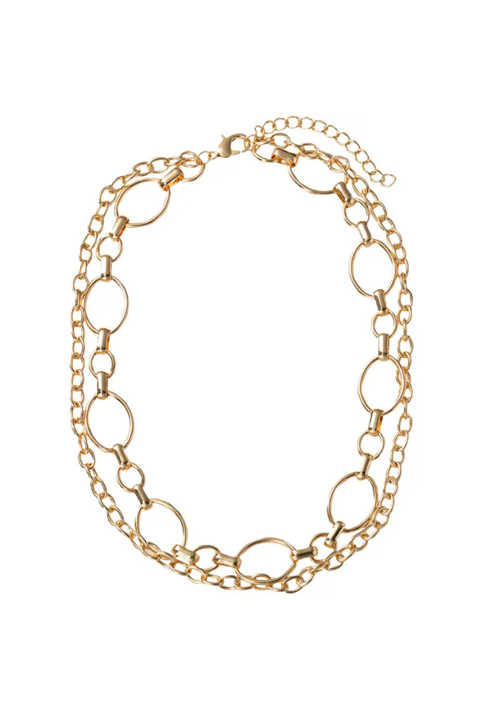 2 Layer Chain Necklace -Gold