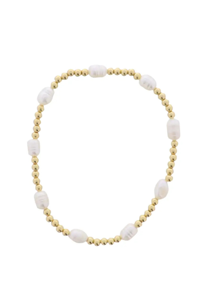 Uniform Stretch Bracelet - Pearl/Gold