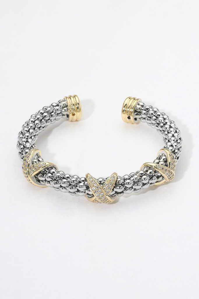 Renley Criss Cross Cuff - Silver/Gold