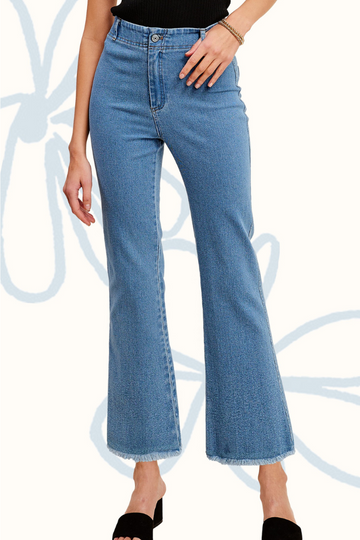 Don't Belong Wide Leg Pants - Denim
