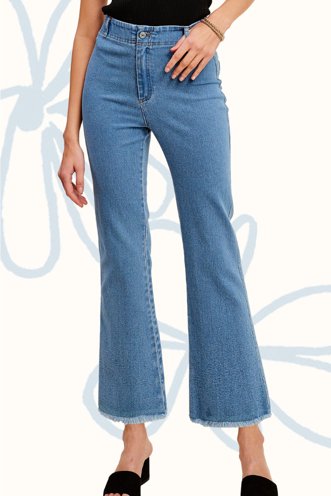 Don't Belong Wide Leg Pants - Denim