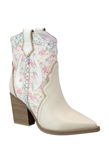 Whitley Floral Boot - White Multi