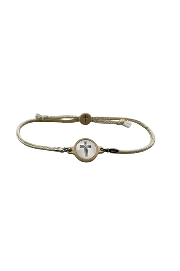 Tap To Pray™ Handmade Bracelets - Vanilla + Cross