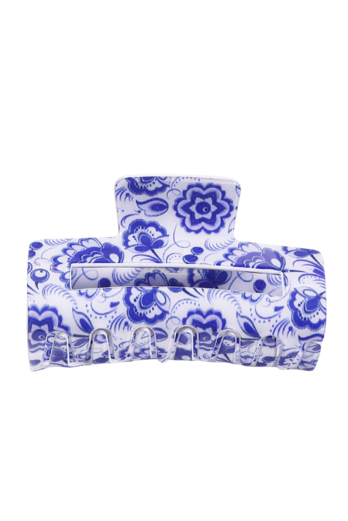 Elina Hair Claw Clip - Blue/White