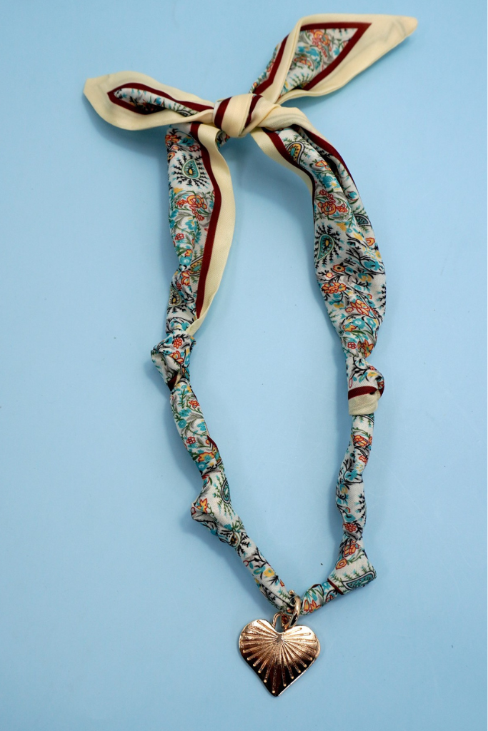 Percie Scarf Necklace - Multi Floral