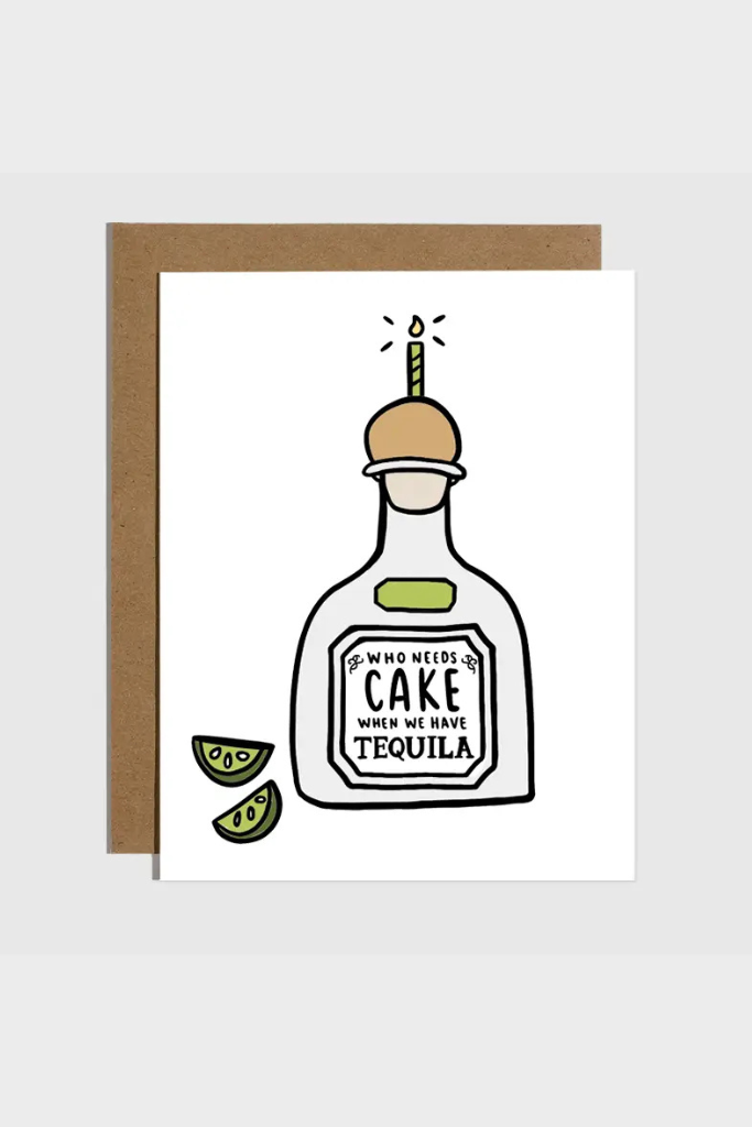 Cake Tequila Birthday Card