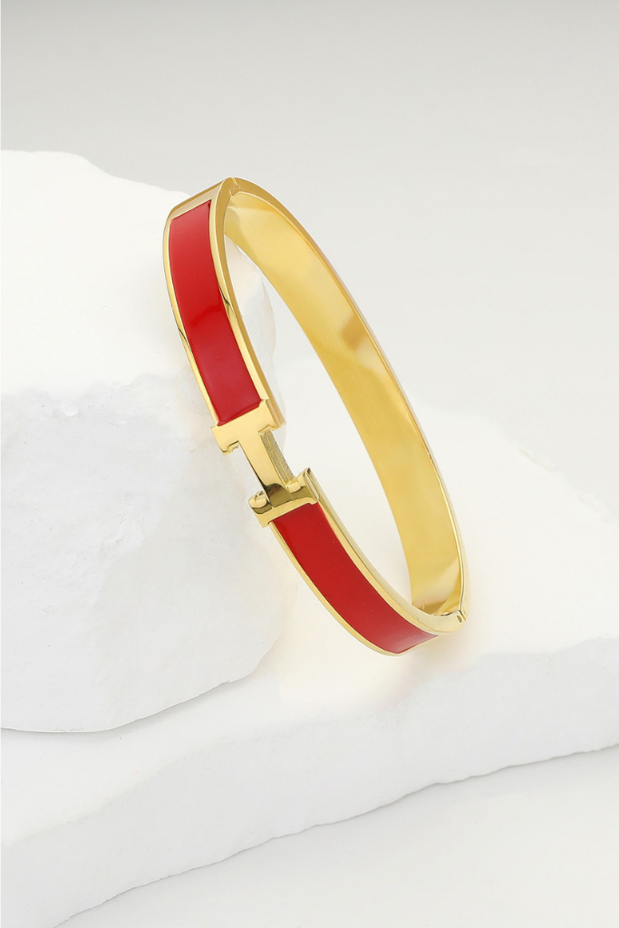 Danza H Hinge Bracelet - Red