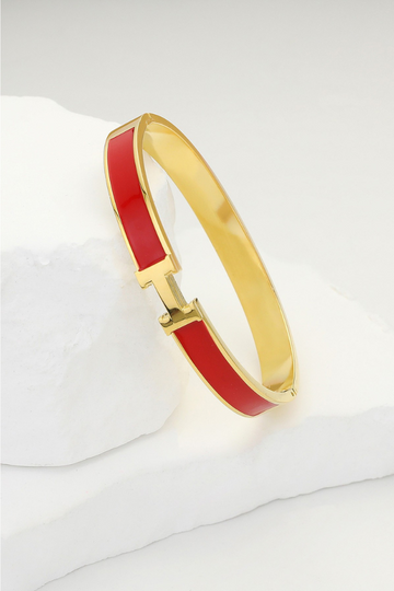 Danza H Hinge Bracelet - Red