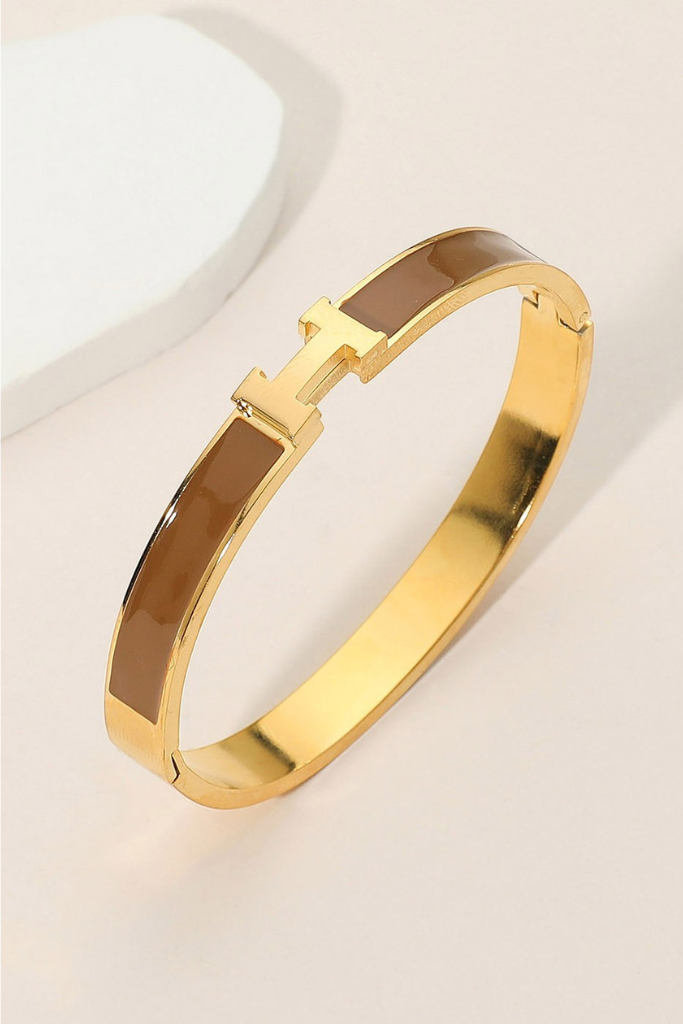 Danza H Hinge Bracelet - Brown