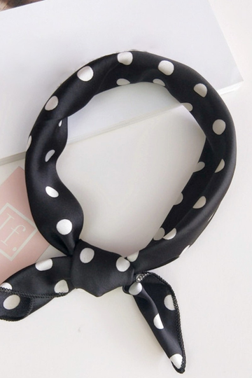 Soft Spot Polka Dot Scarf - Black