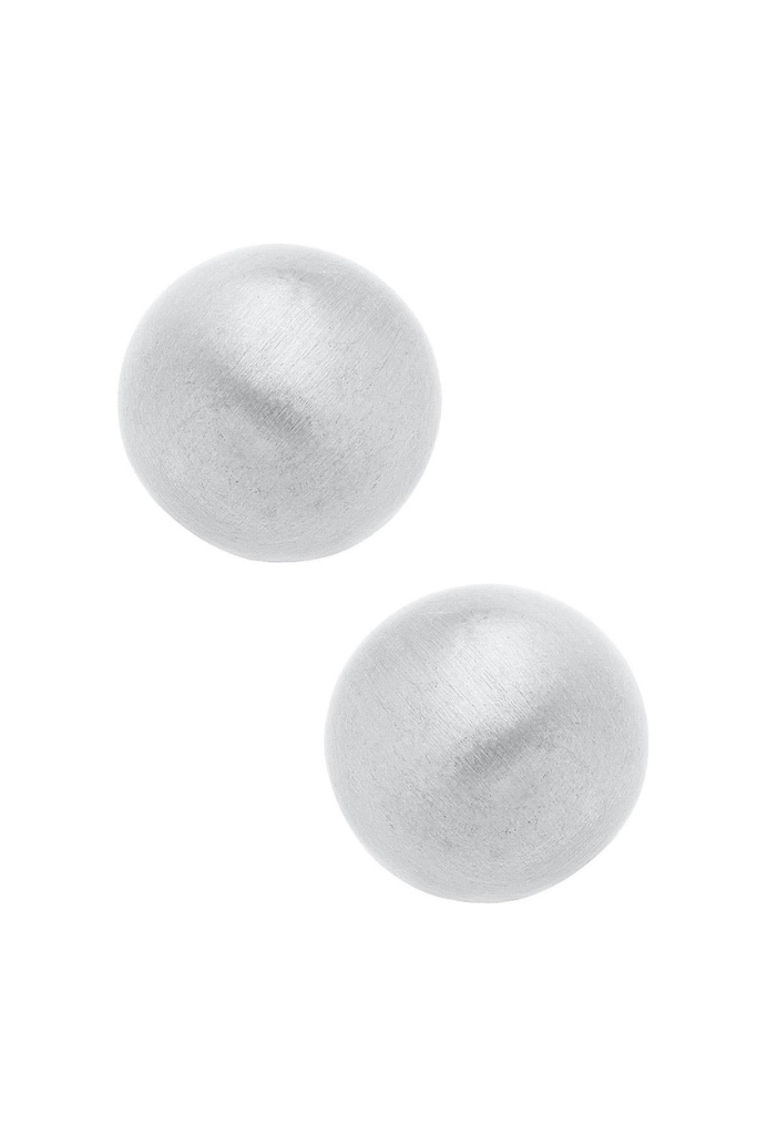 Canvas Hailey Stud Earrings- Satin Silver