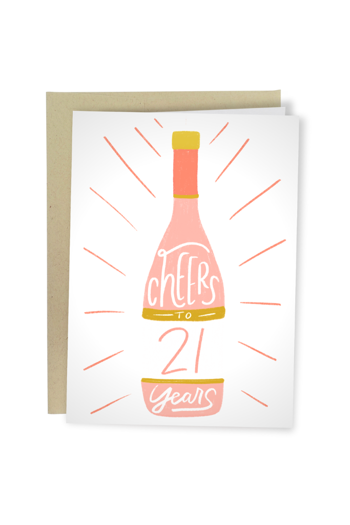 Cheers To 21 Years Birthday Card