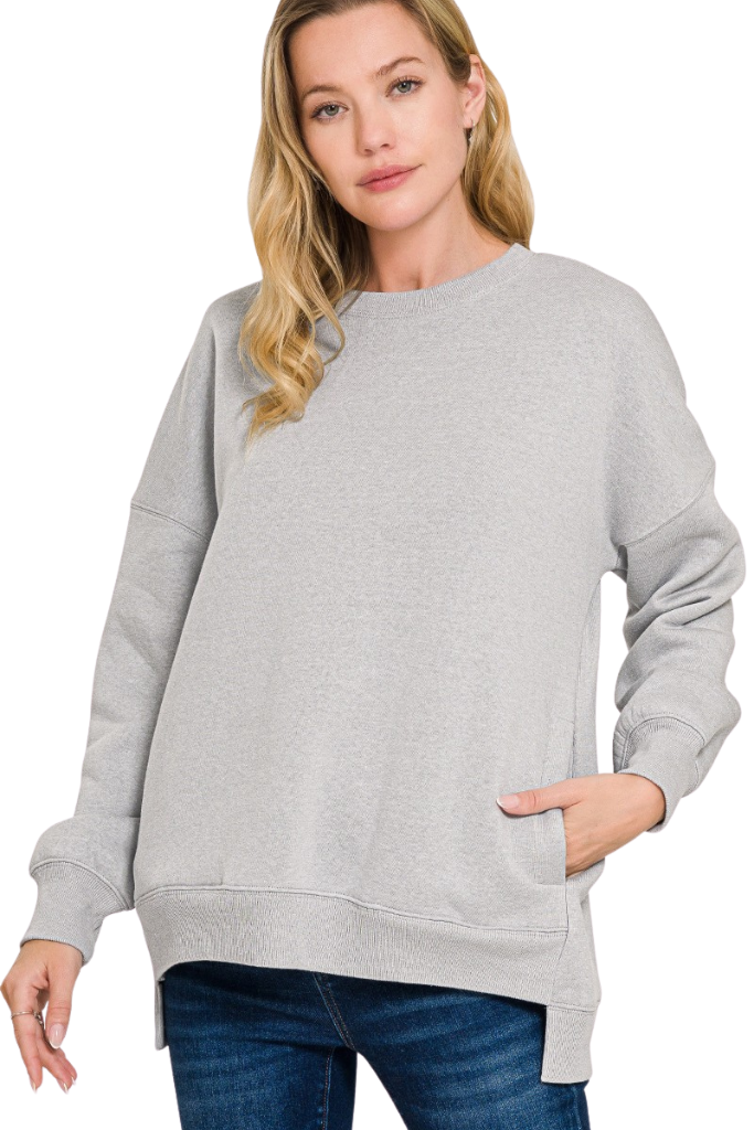 Rise Easy Pullover - Heather Grey