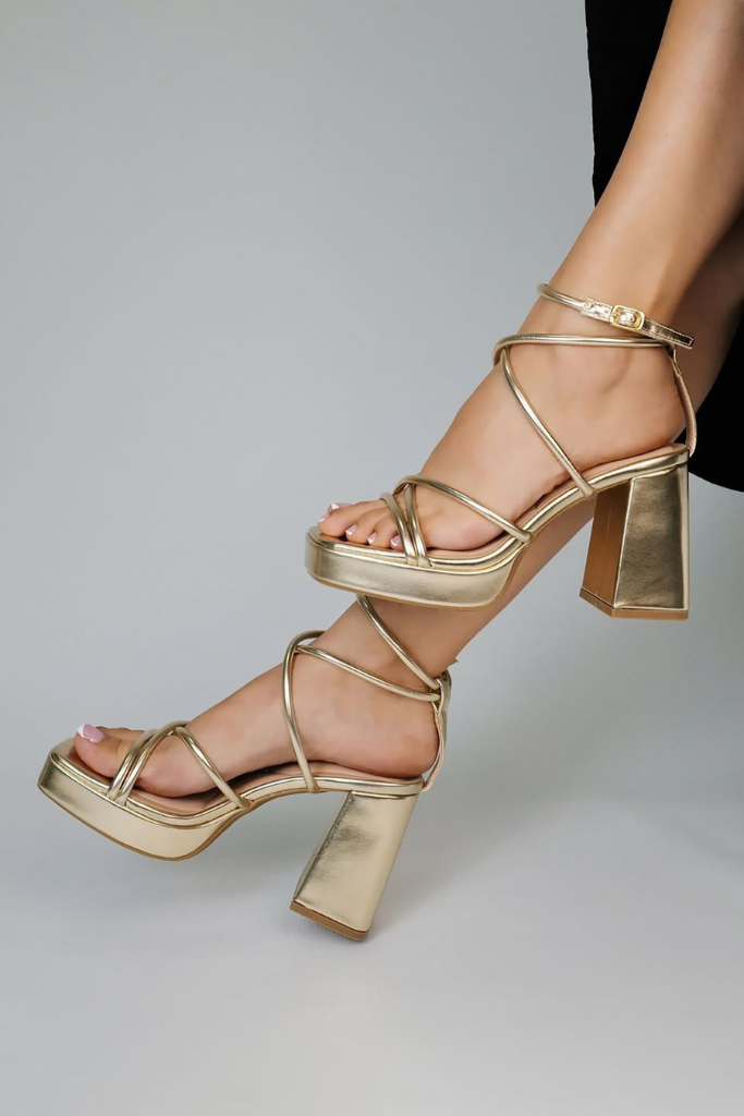 Big Moves Platform Heel - Gold